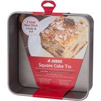 Judge Bakeware, 9"/23cm Square Cake Tin, Loose Base, Non-Stick in Metallic Silver