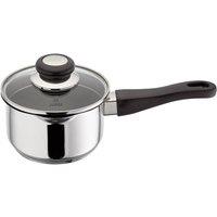 Judge Vista, 14cm Draining Saucepan, 1L, Non-Stick in Metallic Silver