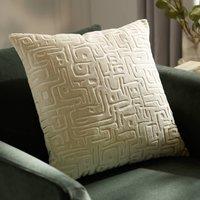 HOEM Soren Cut Velvet Abstract Cushion in Off-White | Size: 45 cm x 45 cm