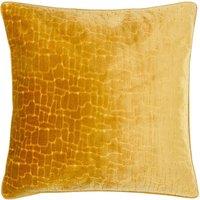 Paoletti Bloomsbury Soft Cut Velvet Piped Cushion in Mustard | Size: 50 cm x 50 cm