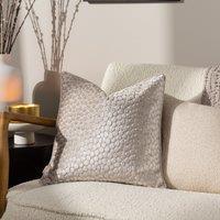HOEM Lanzo Cut Velvet Piped Cushion in Grey | Size: 45 cm x 45 cm