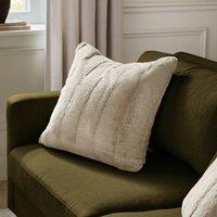 Paoletti Empress Faux Fur Cushion in Light Beige | Size: 45 cm x 45 cm
