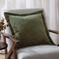 Yard Dune Velvet Chenille Cushion in Dark Green | Size: 50 cm x 50 cm