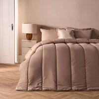 OHS Plain 10.5 TOG Coverless Duvet with Pillowcase Bedding Set in Natural | Size: Double