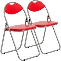 Harbour Housewares Padded Folding Chairs Pack of 2 in Red