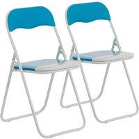 Harbour Housewares Coloured Padded Folding Chairs Pack of 2 in Blue