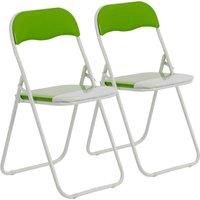 Harbour Housewares Coloured Padded Folding Chairs Pack of 2 in Green