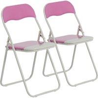 Harbour Housewares Coloured Padded Folding Chairs Pack of 2 in Pink
