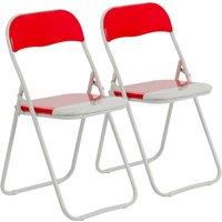 Harbour Housewares Coloured Padded Folding Chairs Pack of 2 in Red