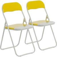Harbour Housewares Coloured Padded Folding Chairs Pack of 2 in Yellow