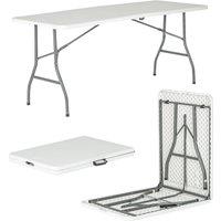 Harbour Housewares Folding Trestle Table - 180cm Portable Indoor & Outdoor Folding Table in White
