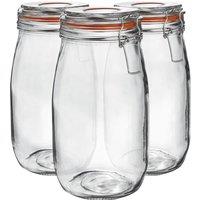 Argon Tableware Glass Storage Jars - 1.5L/50.7oz - Set of 6 in Clear