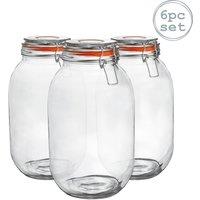 Argon Tableware Glass Storage Jars - 3L/105.5oz - Set of 6 in Clear