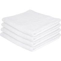 Nicola Spring Cotton Bath Sheets - 160cm x 90cm - Pack of 4 in White | Size: Bath Sheet