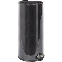 Harbour Housewares Stainless Steel 30L Kitchen Pedal Bin Round Metal Slim Tall Waste Bin in Black