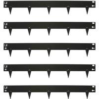 Harbour Housewares 5pc Steel Lawn Edging Set - 5m x 8cm - Outdoor Garden Border Edging in Black | Size: 5m x 8 cm