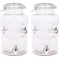Rink Drink Glass Drinks Dispensers with Tap 6.5L Pack of 2 in Clear