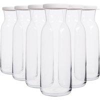 LAV Fonte Glass Carafes - 1.2L - White Lid - Pack of 6 in Clear