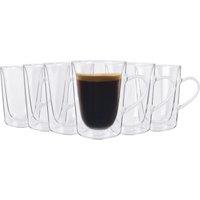 Rink Drink Double Walled Coffee Glasses - 285ml - Pack of 6 in Clear