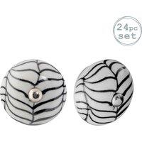 Nicola Spring Round Ceramic Cabinet Knobs - Black Fern - Pack of 24 | Size: 1000mm x 500mm