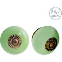 Nicola Spring Round Ceramic Cabinet Knobs - Pack of 24 in Green | Size: 1000mm x 500mm