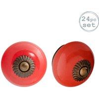 Nicola Spring Round Ceramic Cabinet Knobs - Pack of 24 in Red | Size: 1000mm x 500mm
