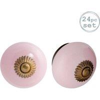 Nicola Spring Round Ceramic Cabinet Knobs - Pack of 24 in Pink | Size: 1000mm x 500mm