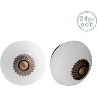 Nicola Spring Round Ceramic Cabinet Knobs - Pack of 24 in White | Size: 1000mm x 500mm