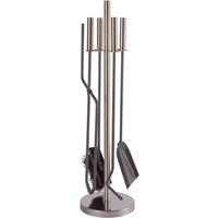 Hammer and Tongs 5pc Petworth Fireside Companion Set Silver
