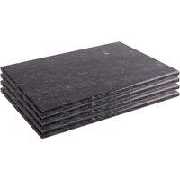 Argon Tableware Marble Rectangle Placemats 30cm x 20cm Black Pack of 4 | Size: 30 cm x 20 cm
