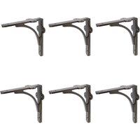 Hammer and Tongs Curved Iron Shelf Bracket - D150mm - Pack of 6 in Grey | Size: 1000mm x 1000mm