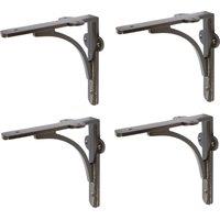 Hammer and Tongs Curved Iron Shelf Bracket - D150mm - Pack of 4 in Grey | Size: 1000mm x 1000mm