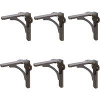 Hammer and Tongs Curved Iron Shelf Bracket - D100mm - Pack of 6 in Grey | Size: 1000mm x 1000mm