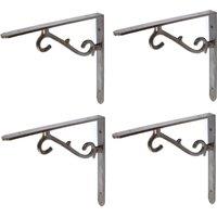 Hammer and Tongs Scroll Iron Shelf Bracket - D205mm - Pack of 4 in Grey | Size: 1000mm x 1000mm
