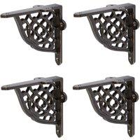 Hammer and Tongs Honeycomb Iron Shelf Bracket - D100mm - Pack of 4 in Grey | Size: 1000mm x 1000mm