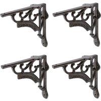 Hammer and Tongs Ornate Iron Shelf Bracket - D150mm - Pack of 4 in Black | Size: 1000mm x 1000mm