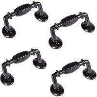 Hammer and Tongs Offset Wrought Iron Door Handle - H115mm - Black - Pack of 4 | Size: 10000mm x 520mm