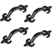 Hammer and Tongs Antique Fleur De Lis Door Handle - H105mm - Black - Pack of 4 | Size: 10000mm x 520mm