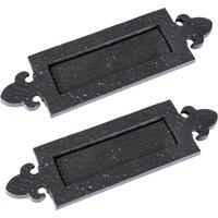 Hammer and Tongs Fleur De Lis Letter Plate - W345mm x H105mm - Black - Pack of 2 | Size: 10000mm x 520mm