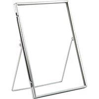 Nicola Spring 5x Standing Metal Photo Frames - 6 x 8 Picture Display Poster Frame in Silver