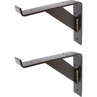 Hammer and Tongs Gallows Style Scaffold Board Shelf Bracket - D240mm - Pack of 2 in Black | Size: 1000mm x 1000mm