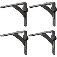 Hammer and Tongs Iron Shelf Bracket - D150mm - Pack of 4 in Black | Size: 1000mm x 1000mm