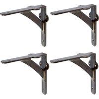 Hammer and Tongs Iron Shelf Bracket - D150mm - Pack of 4 in Grey | Size: 1000mm x 1000mm