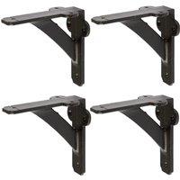 Hammer and Tongs Iron Shelf Bracket - D100mm - Pack of 4 in Black | Size: 1000mm x 1000mm