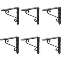 Hammer and Tongs Notched Scroll Iron Shelf Bracket - D105mm - Pack of 6 in Black | Size: 1000mm x 1000mm