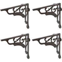 Hammer and Tongs Ornate Iron Shelf Bracket - D200mm - Pack of 4 in Black | Size: 1000mm x 1000mm