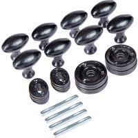 Hammer and Tongs Oval Rim & Mortice Door Knob - W60mm - Pack of 4 in Black | Size: 10000mm x 520mm