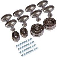 Hammer and Tongs Oval Rim & Mortice Door Knob - W60mm - Pack of 4 in Grey | Size: 10000mm x 520mm