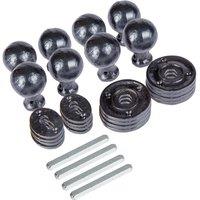 Hammer and Tongs Round Rim & Mortice Door Knob - W60mm - Pack of 4 in Black | Size: 10000mm x 520mm