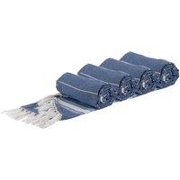 Nicola Spring Round Turkish 100% Cotton Soft Large Lightweight Beach Towel 190cm - Pack of 4 in Navy